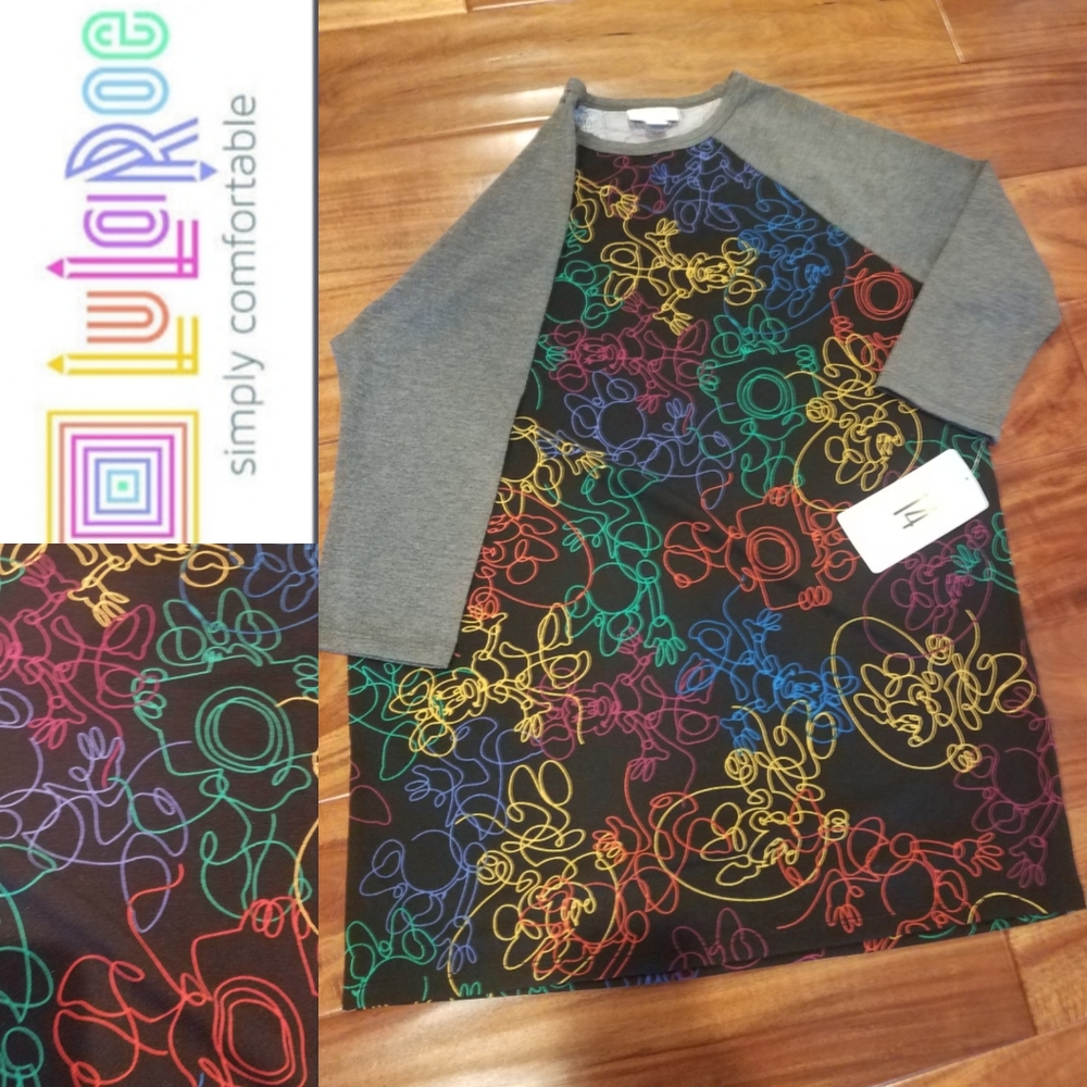 Disney Minnie Mouse Print Sloan shirt by LuLaRoe sz 14 NEW